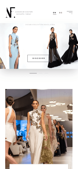 Начална страница уеб сайт https://www.nfmaisondecouture.com/bg мобилна версия